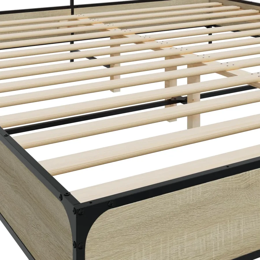 Cadre de lit sans matelas chêne sonoma 200x200 cm - 7