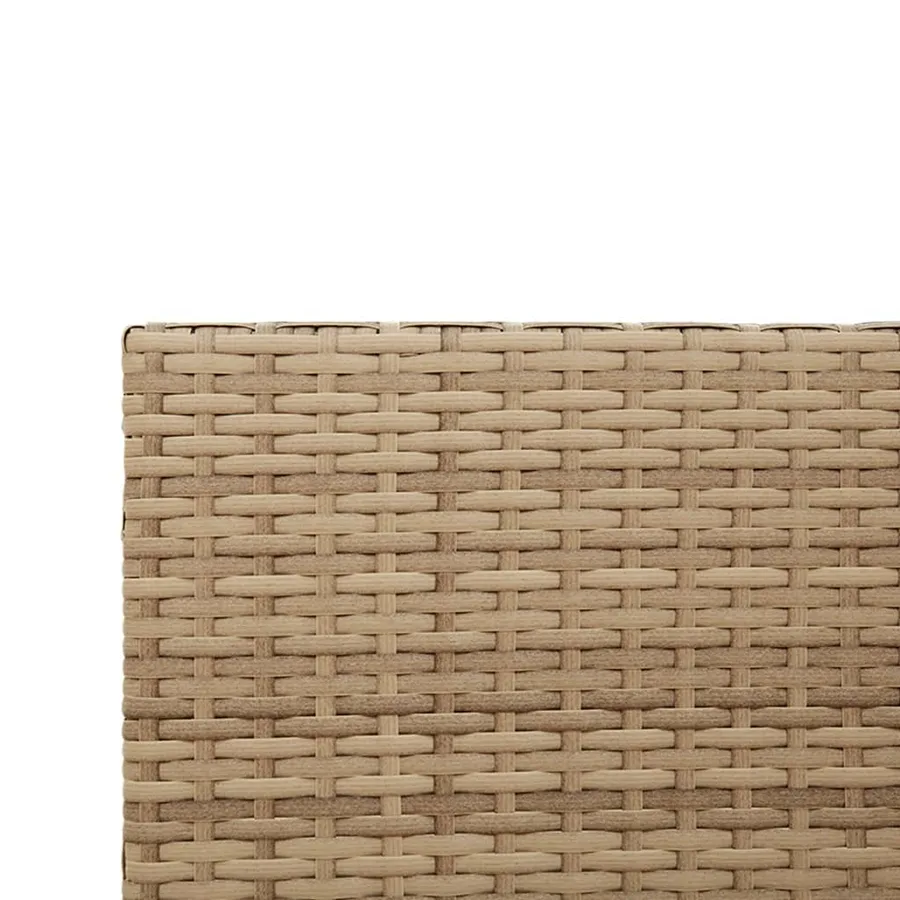 Canapé de jardin avec table et coussins en forme de L beige - 10