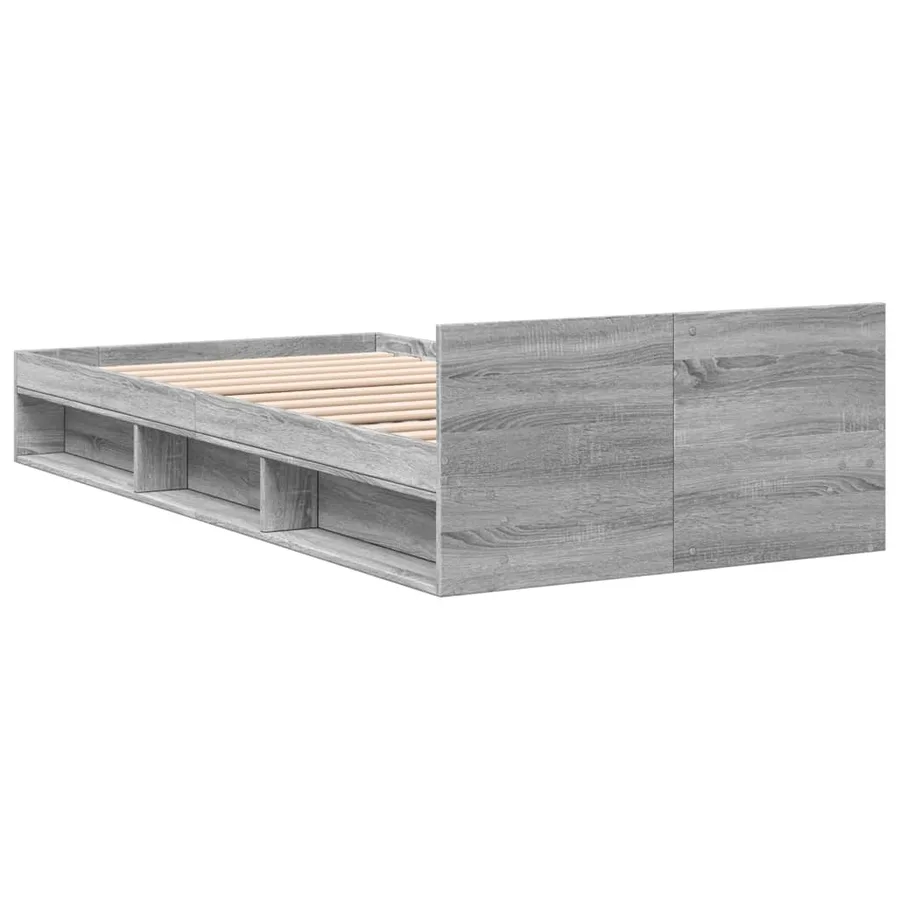 Cadre de lit avec tiroir sans matelas sonoma gris 75x190 cm - 6