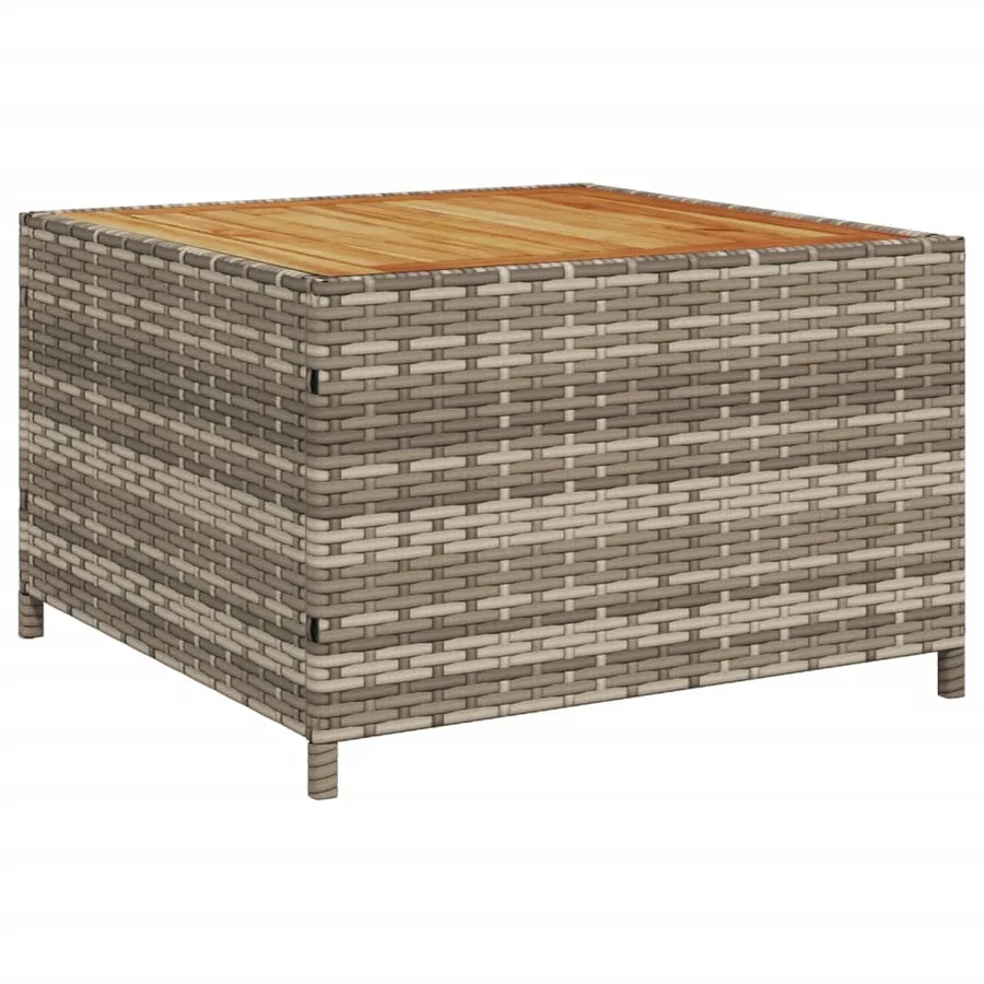 Canapé de jardin avec table et coussins en forme de L gris - 8
