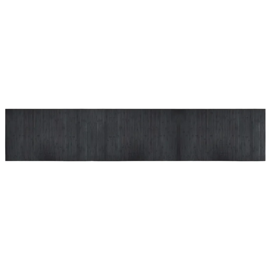 Tapis rectangulaire gris 60x300 cm bambou - 2