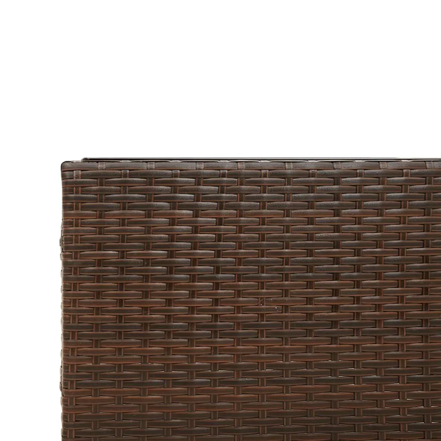 Canapé de jardin avec table et coussins en forme de L marron - 10