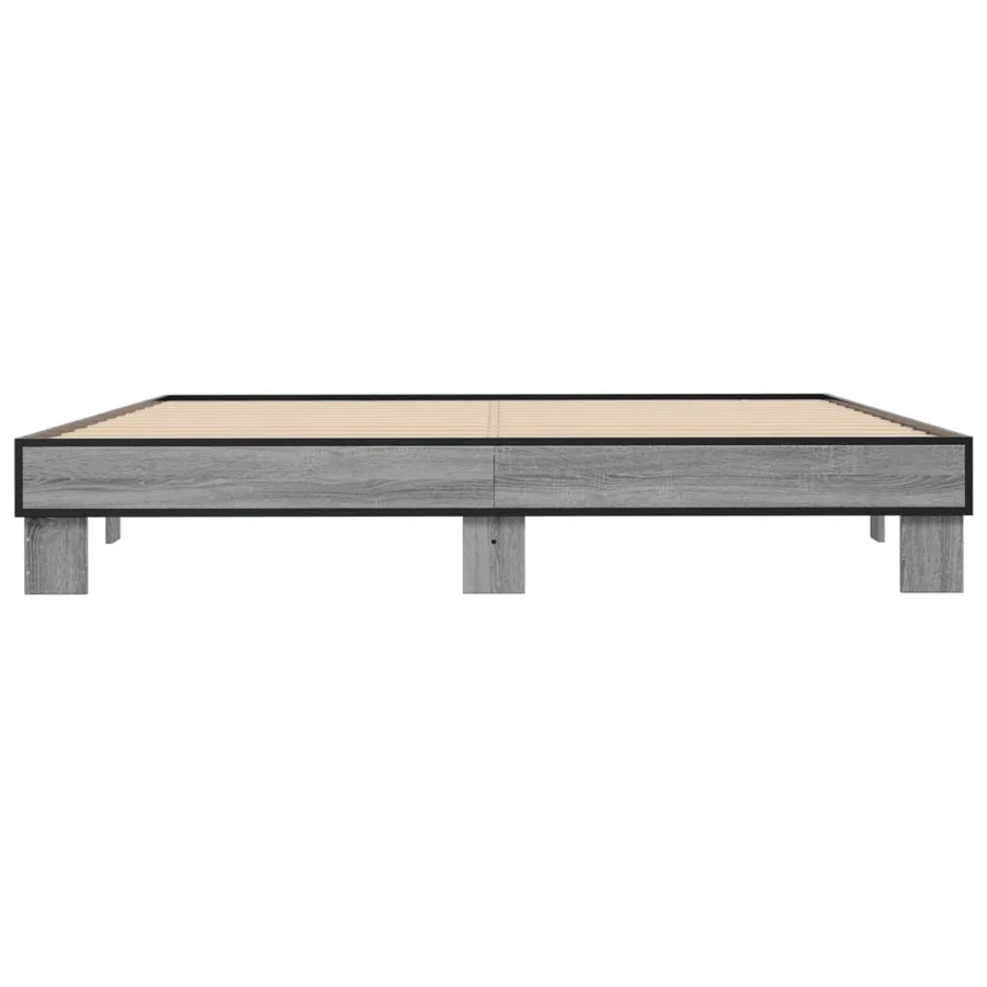Cadre de lit sans matelas sonoma gris 200x200 cm - 4