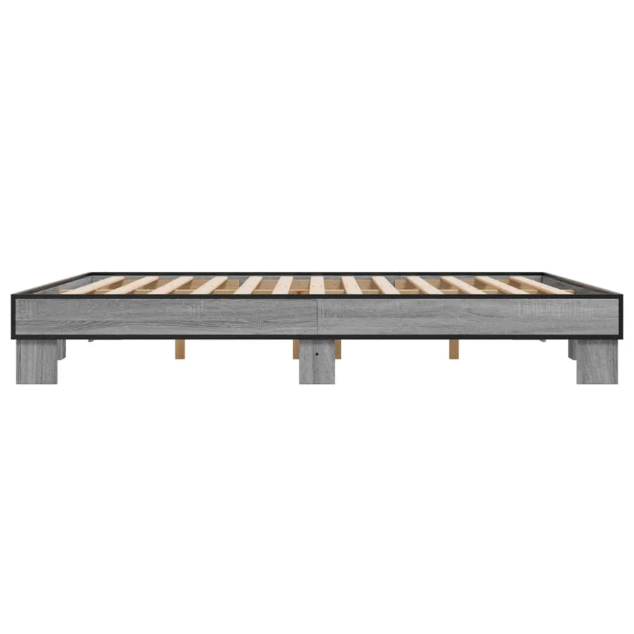 Cadre de lit sans matelas sonoma gris 200x200 cm - 5