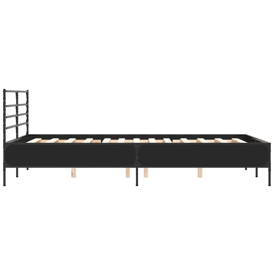 Cadre de lit sans matelas noir 140x190 cm - 5