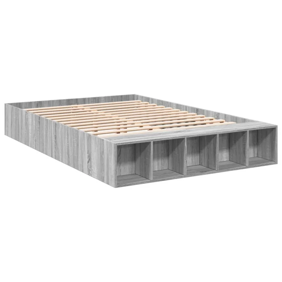Cadre de lit sans matelas sonoma gris 150x200 cm - 3