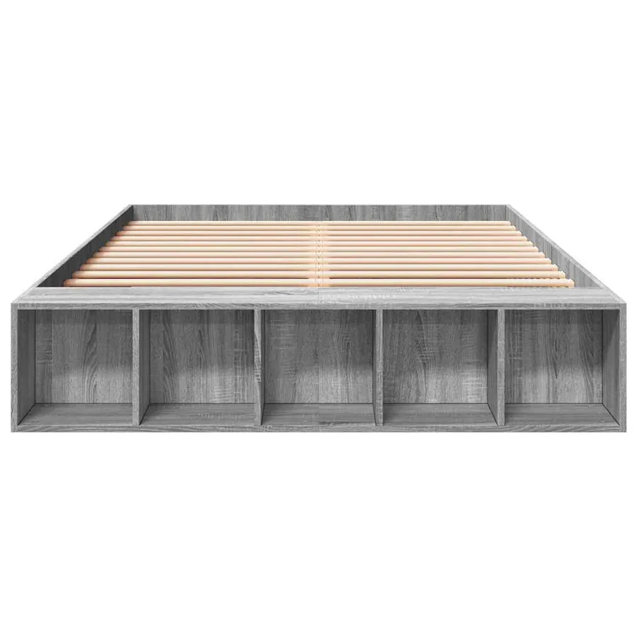 Cadre de lit sans matelas sonoma gris 150x200 cm - 4