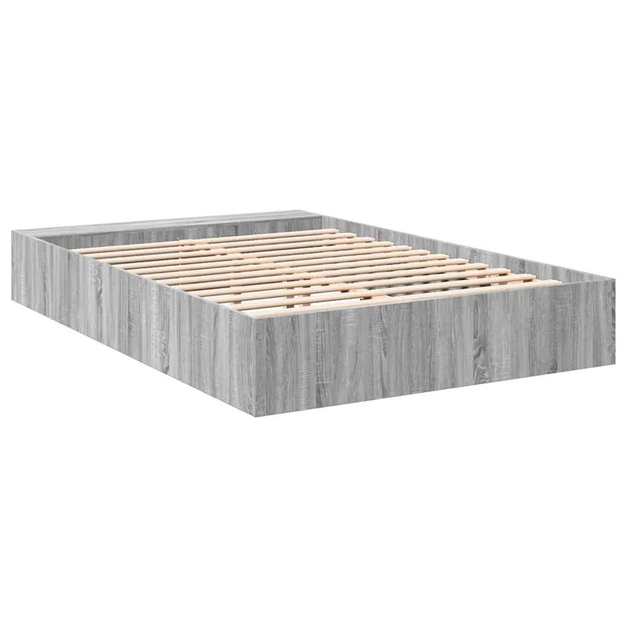 Cadre de lit sans matelas sonoma gris 150x200 cm - 6