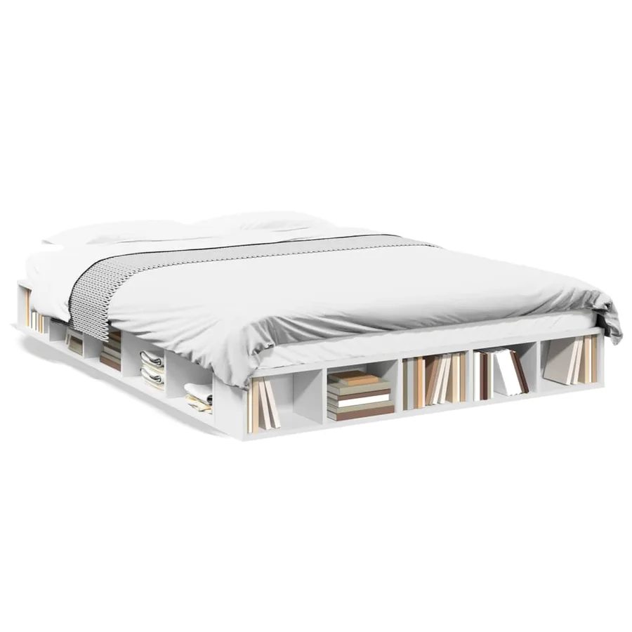 Cadre de lit sans matelas blanc 140x200 cm - 2