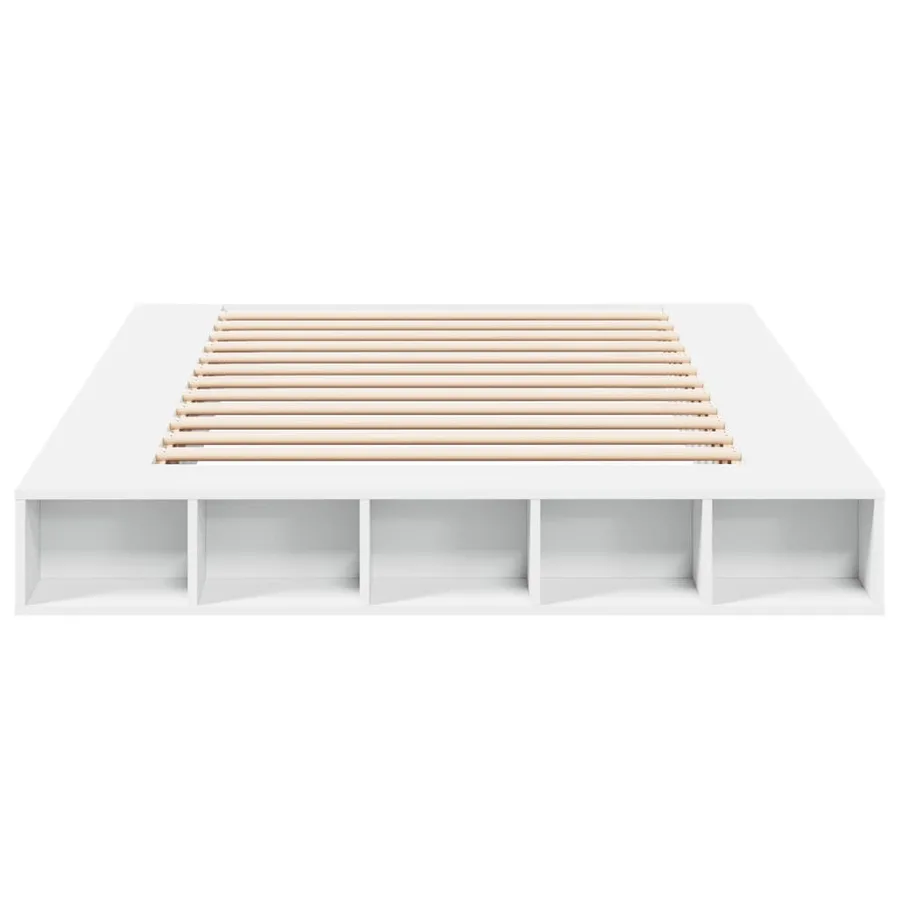 Cadre de lit sans matelas blanc 140x200 cm - 4