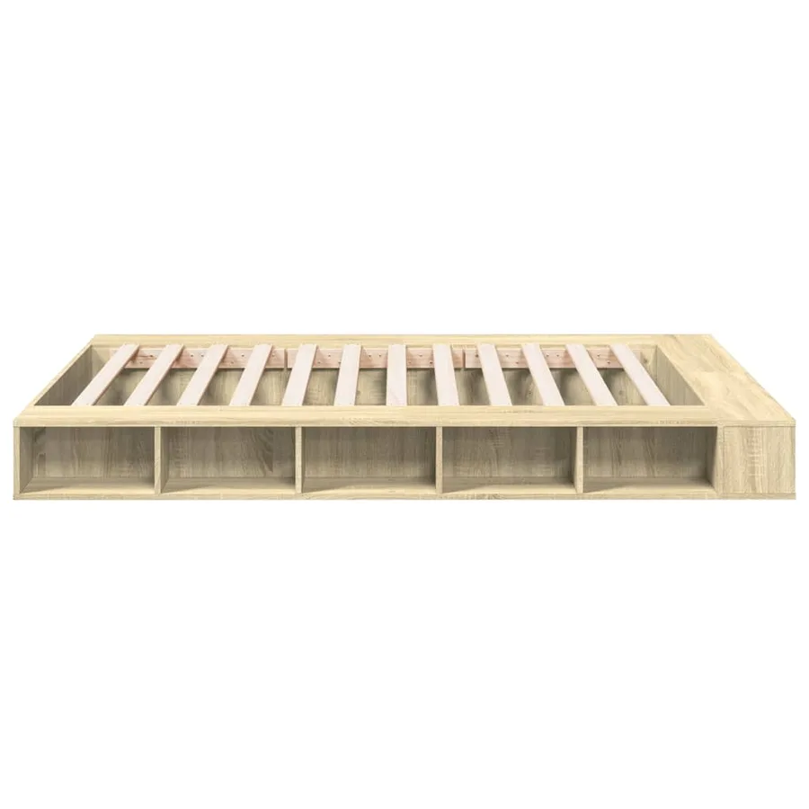 Cadre de lit sans matelas chêne sonoma 140x200 cm - 5