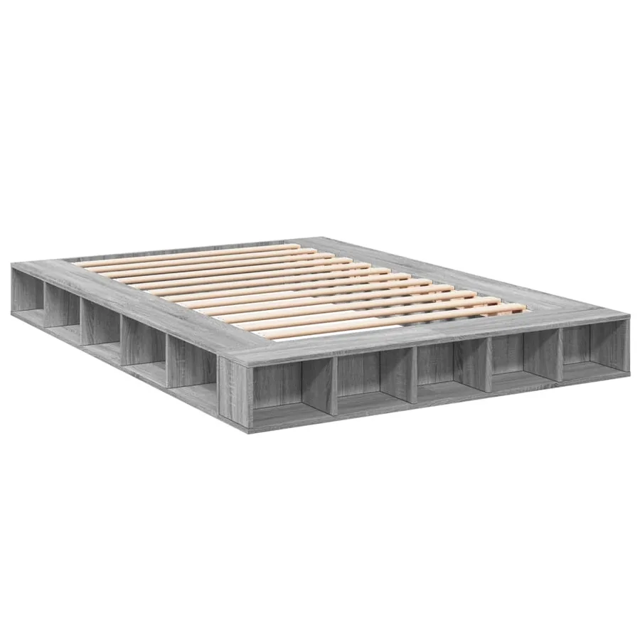 Cadre de lit sans matelas sonoma gris 140x200 cm - 3