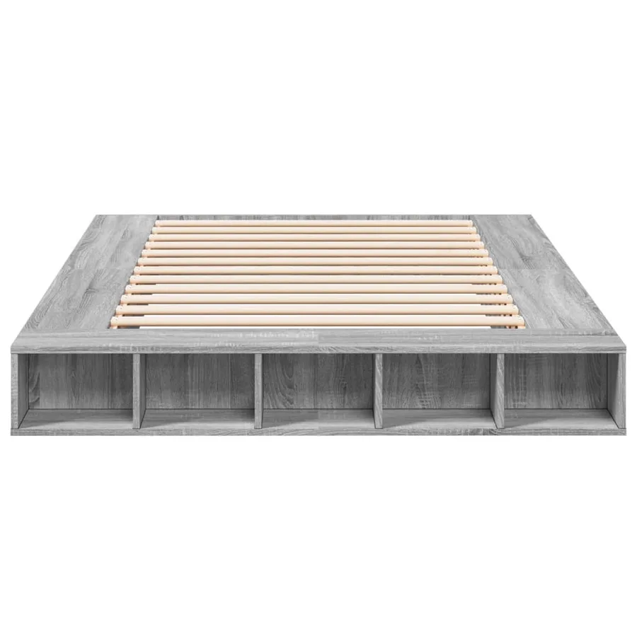 Cadre de lit sans matelas sonoma gris 140x200 cm - 4
