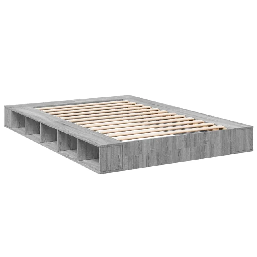 Cadre de lit sans matelas sonoma gris 140x200 cm - 6