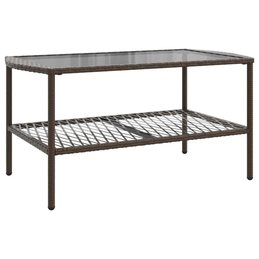 Salon de jardin 4 pcs avec coussins marron résine tressée - 6