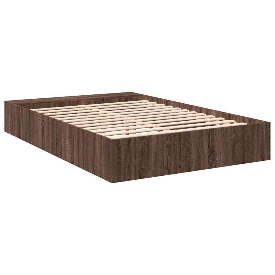 Cadre de lit sans matelas chêne marron 140x200 cm - 6