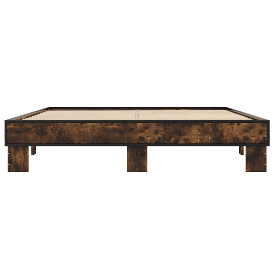 Cadre de lit sans matelas chêne fumé 150x200 cm - 4