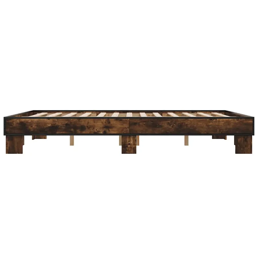 Cadre de lit sans matelas chêne fumé 150x200 cm - 5