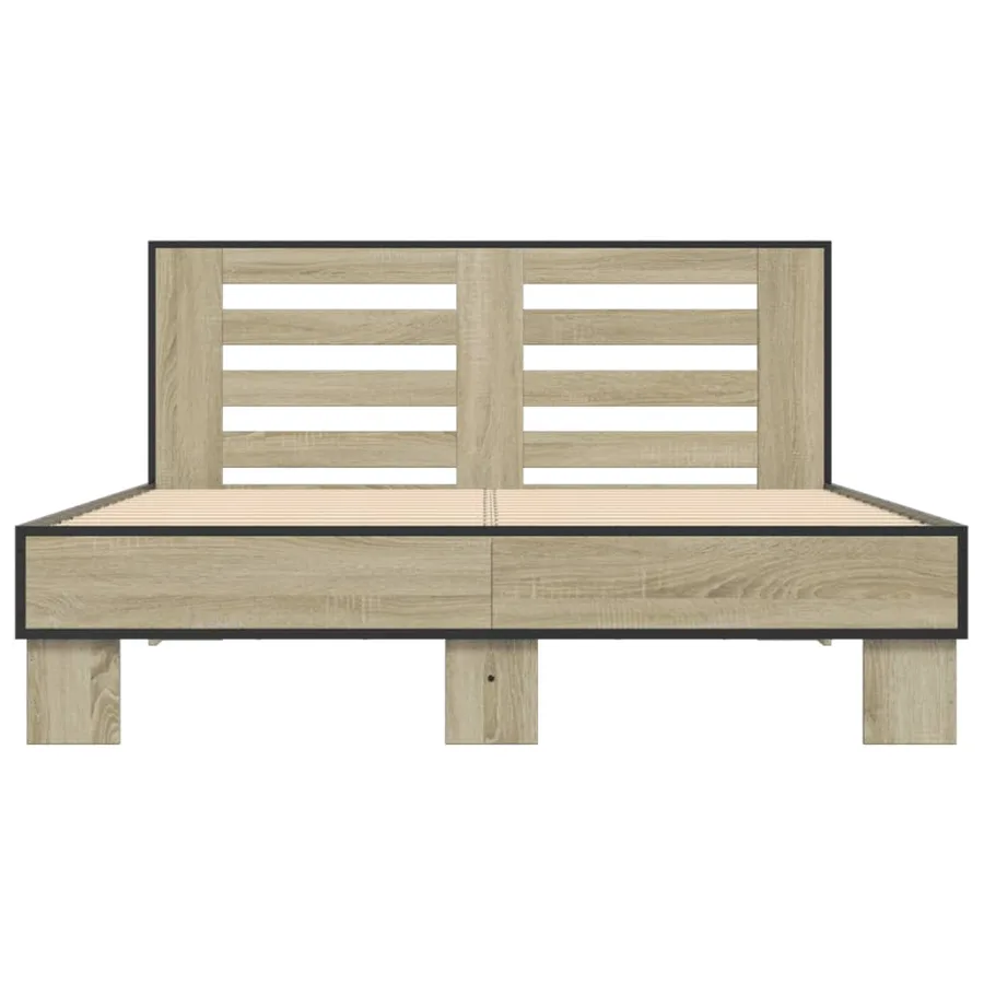 Cadre de lit sans matelas chêne sonoma 140x190 cm - 4