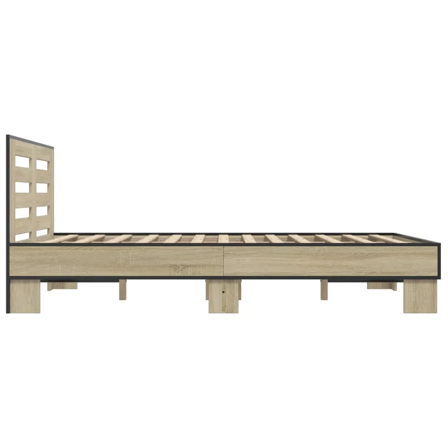 Cadre de lit sans matelas chêne sonoma 140x190 cm - 5