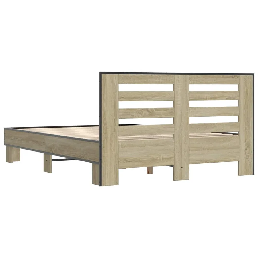 Cadre de lit sans matelas chêne sonoma 140x190 cm - 6