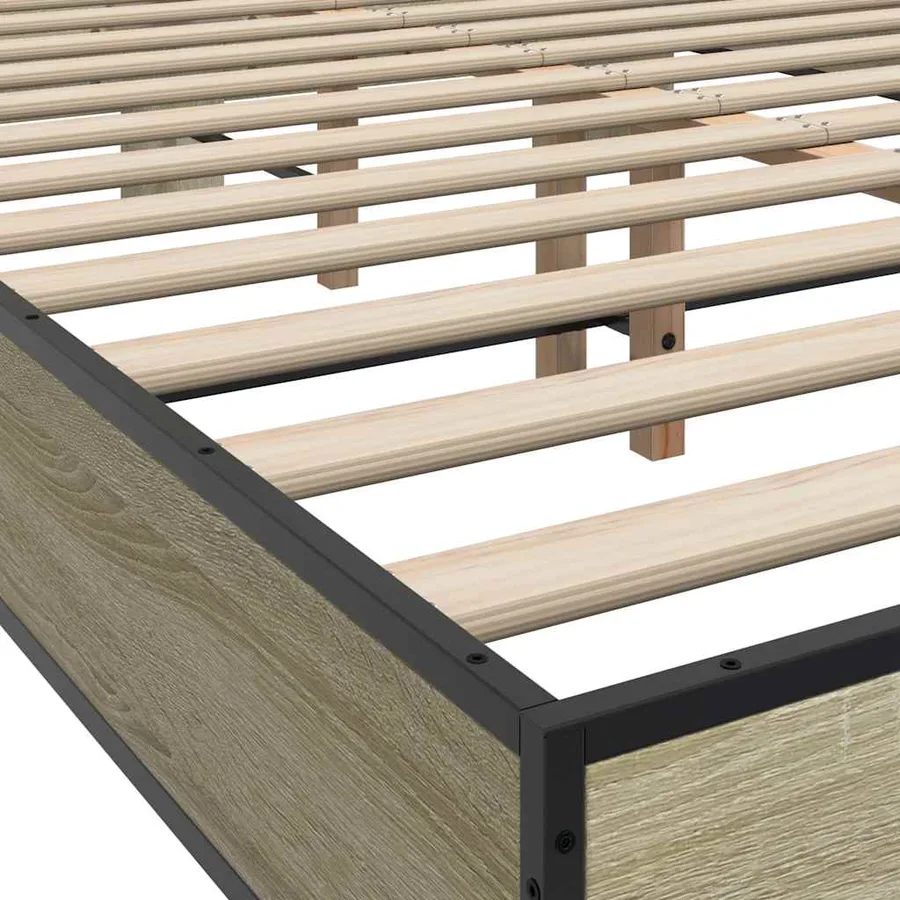 Cadre de lit sans matelas chêne sonoma 140x190 cm - 7