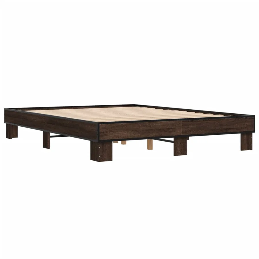 Cadre de lit sans matelas chêne marron 150x200 cm - 3