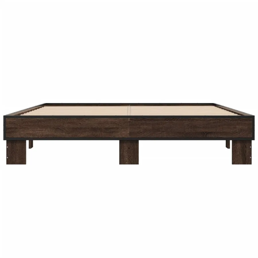 Cadre de lit sans matelas chêne marron 150x200 cm - 4
