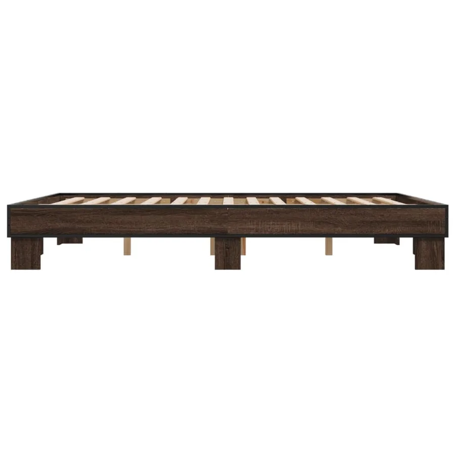Cadre de lit sans matelas chêne marron 150x200 cm - 5