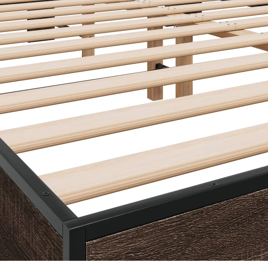 Cadre de lit sans matelas chêne marron 150x200 cm - 7