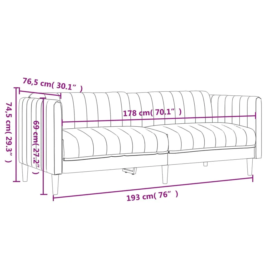 Ensemble de canapés 2 pcs marron tissu - 8