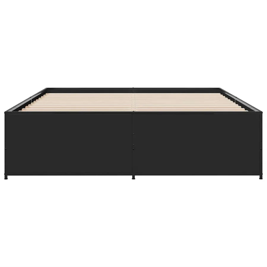 Cadre de lit sans matelas noir 140x200 cm - 4