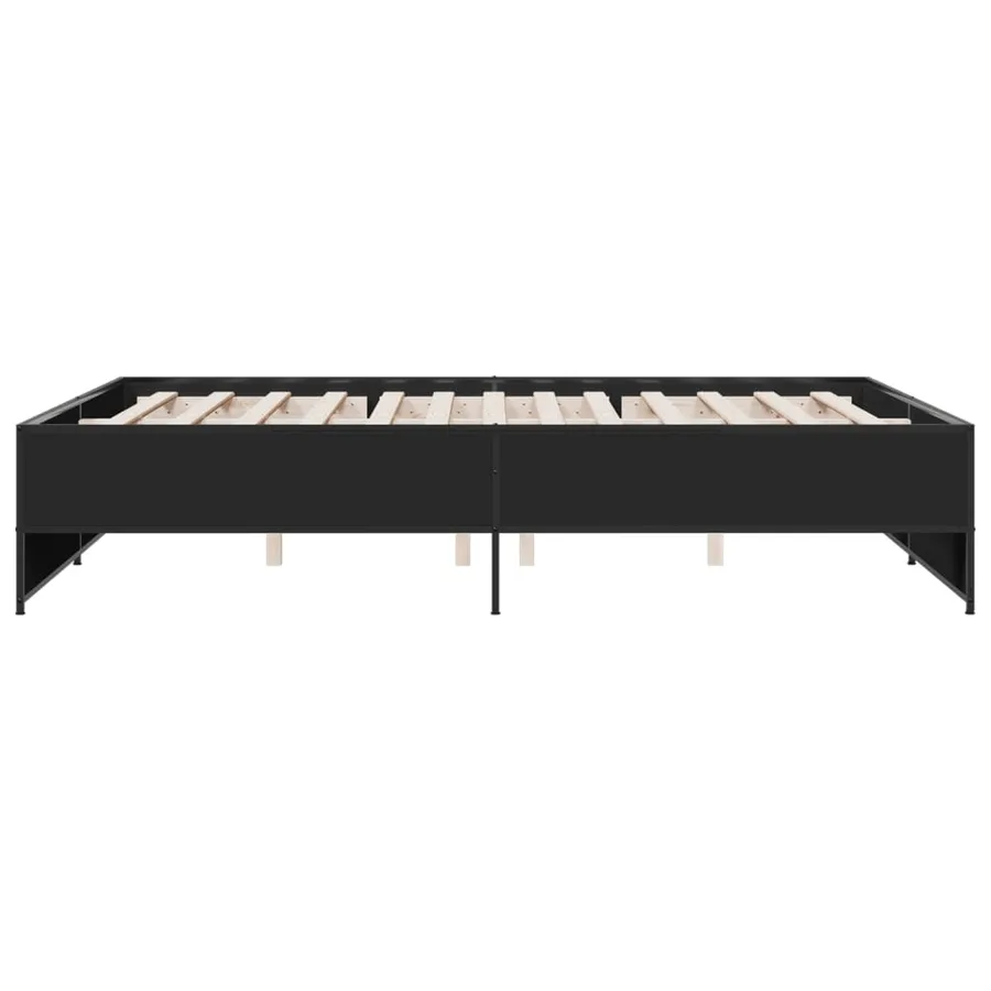 Cadre de lit sans matelas noir 140x200 cm - 5