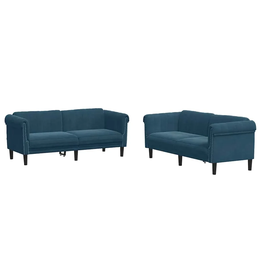 Ensemble de canapés 2 pcs bleu velours - 2