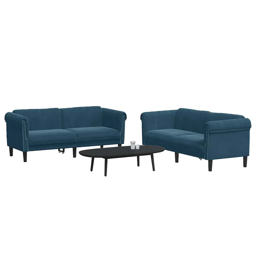 Ensemble de canapés 2 pcs bleu velours - 3