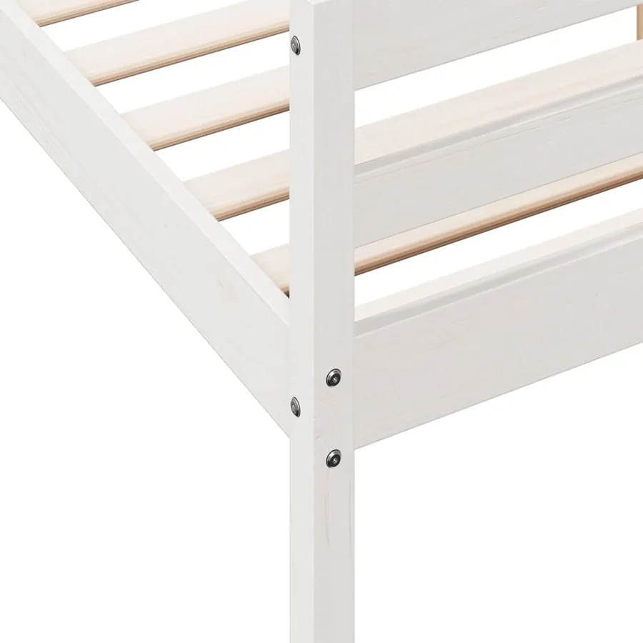 Cadre de lit sans matelas blanc 140x200 cm bois de pin massif - 7