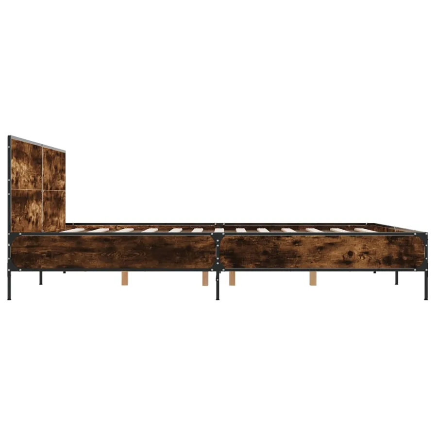 Cadre de lit sans matelas chêne fumé 180x200 cm - 5