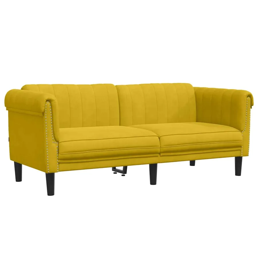 Ensemble de canapés 2 pcs jaune velours - 4