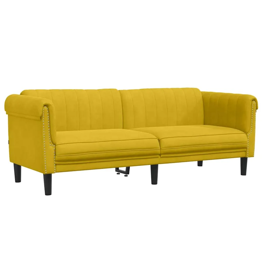 Ensemble de canapés 2 pcs jaune velours - 5