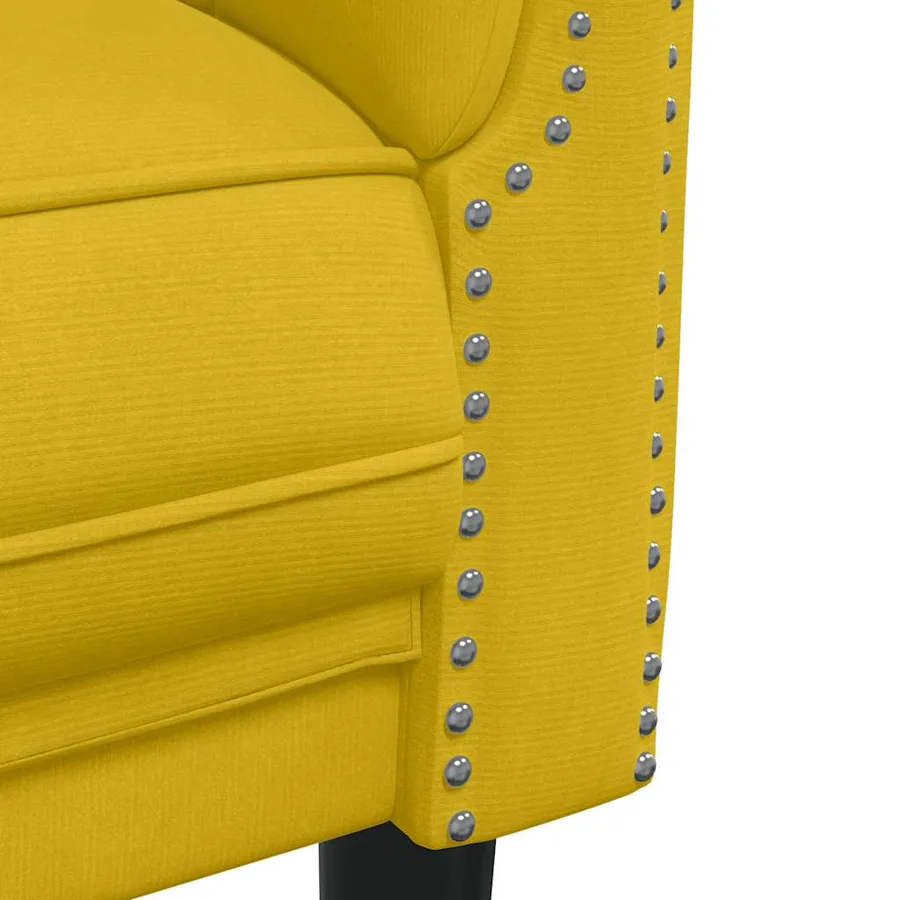 Ensemble de canapés 2 pcs jaune velours - 6