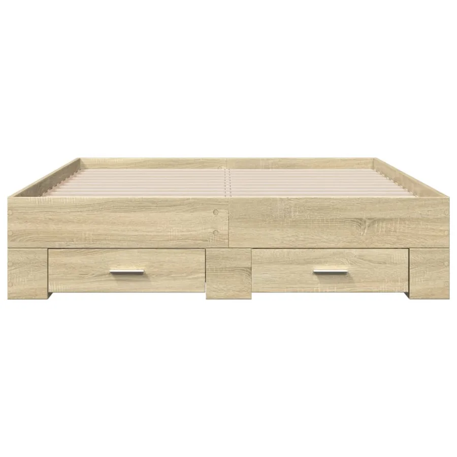 Cadre de lit avec tiroirs sans matelas chêne sonoma 120x190 cm - 4