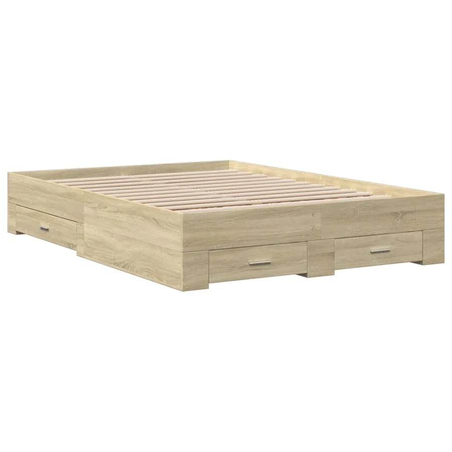 Cadre de lit avec tiroirs sans matelas chêne sonoma 120x190 cm - 6