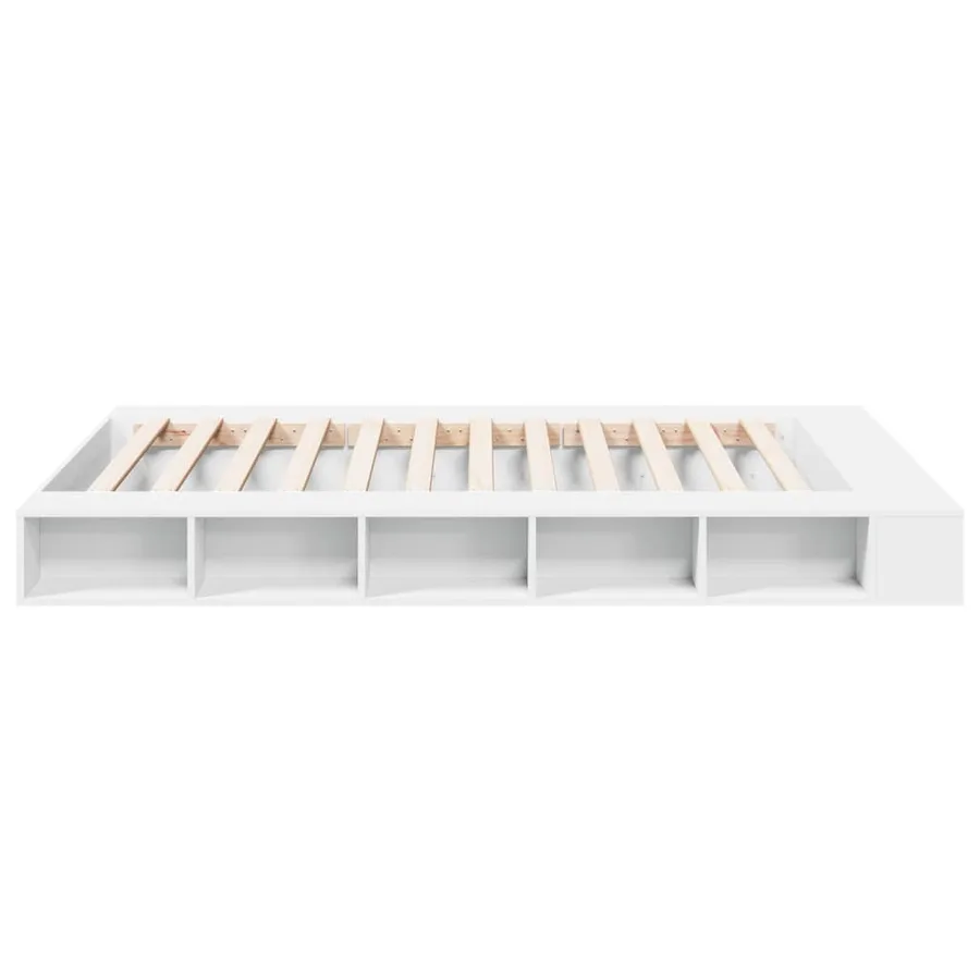 Cadre de lit sans matelas blanc 160x200 cm - 5