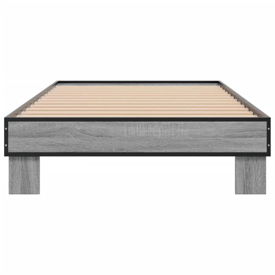 Cadre de lit sans matelas sonoma gris 100x200 cm - 4
