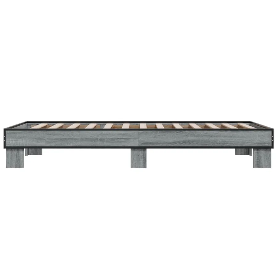 Cadre de lit sans matelas sonoma gris 100x200 cm - 5