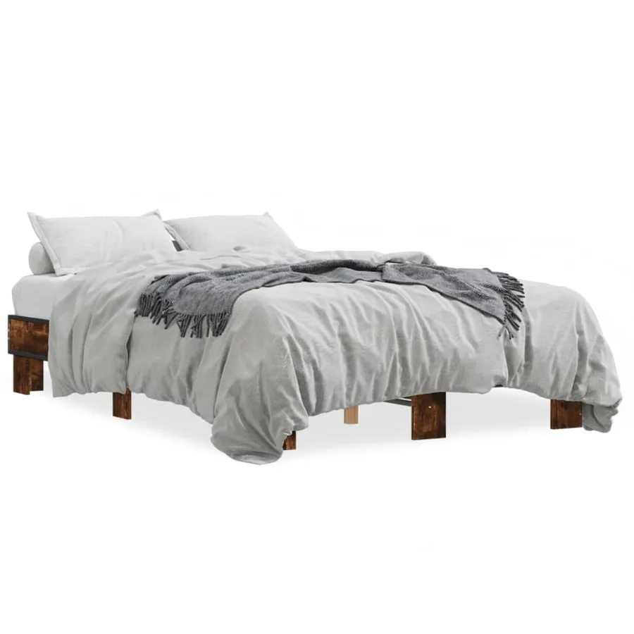 Cadre de lit sans matelas chêne fumé 120x200 cm - 2
