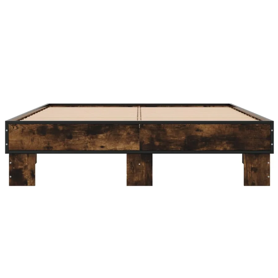 Cadre de lit sans matelas chêne fumé 120x200 cm - 4