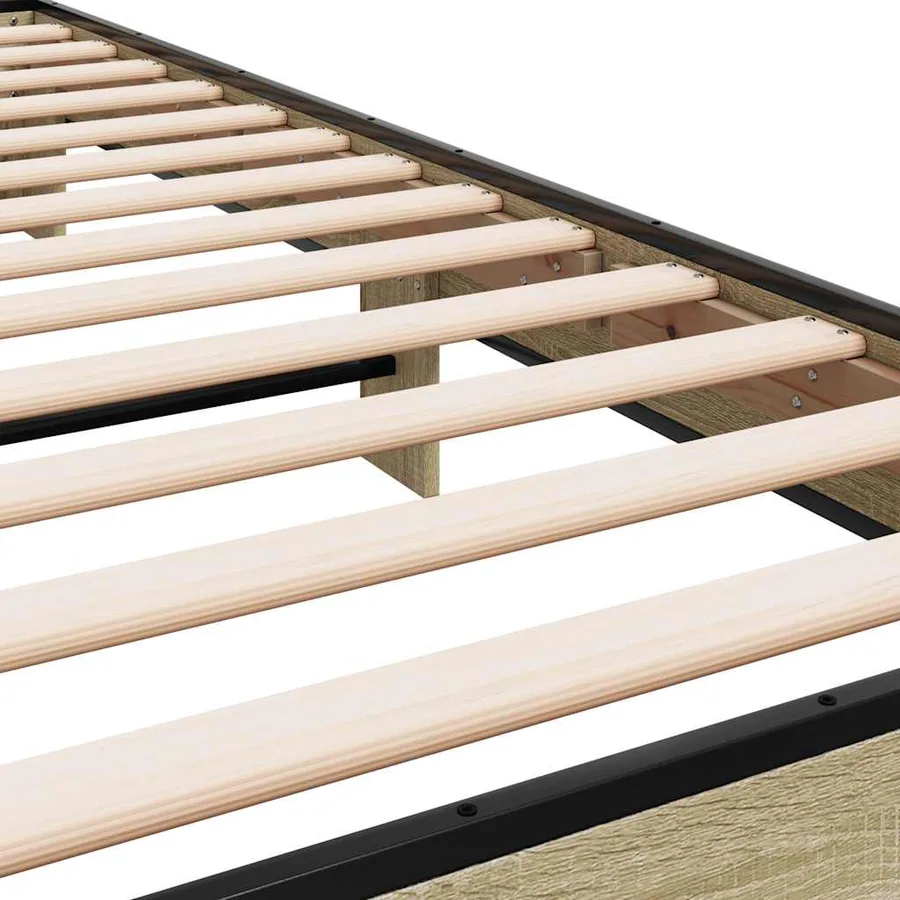 Cadre de lit sans matelas chêne sonoma 75x190 cm - 7