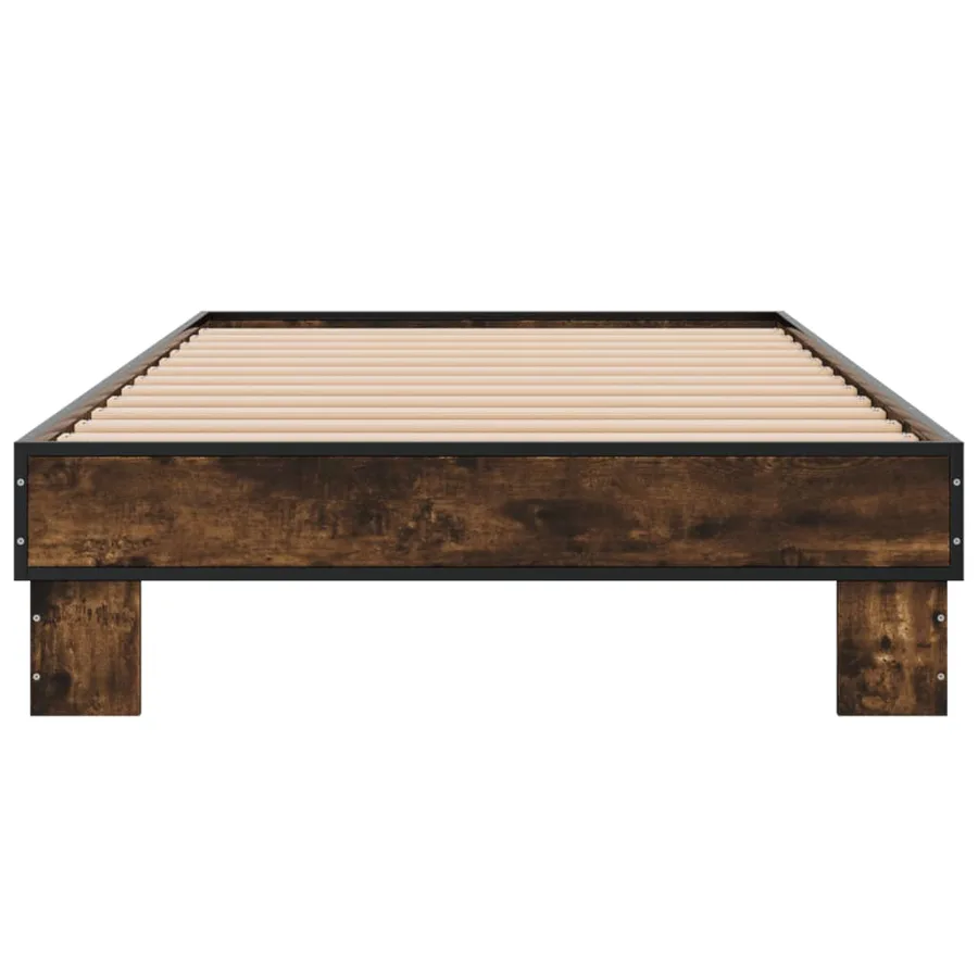 Cadre de lit sans matelas chêne fumé 75x190 cm - 4
