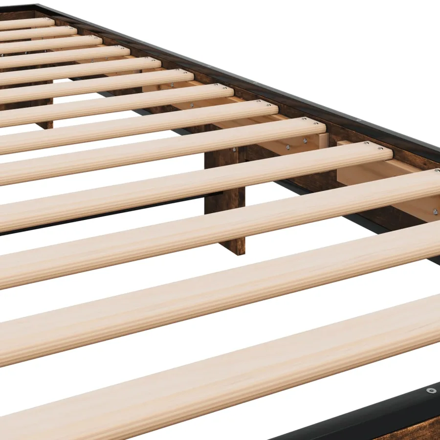 Cadre de lit sans matelas chêne fumé 75x190 cm - 7